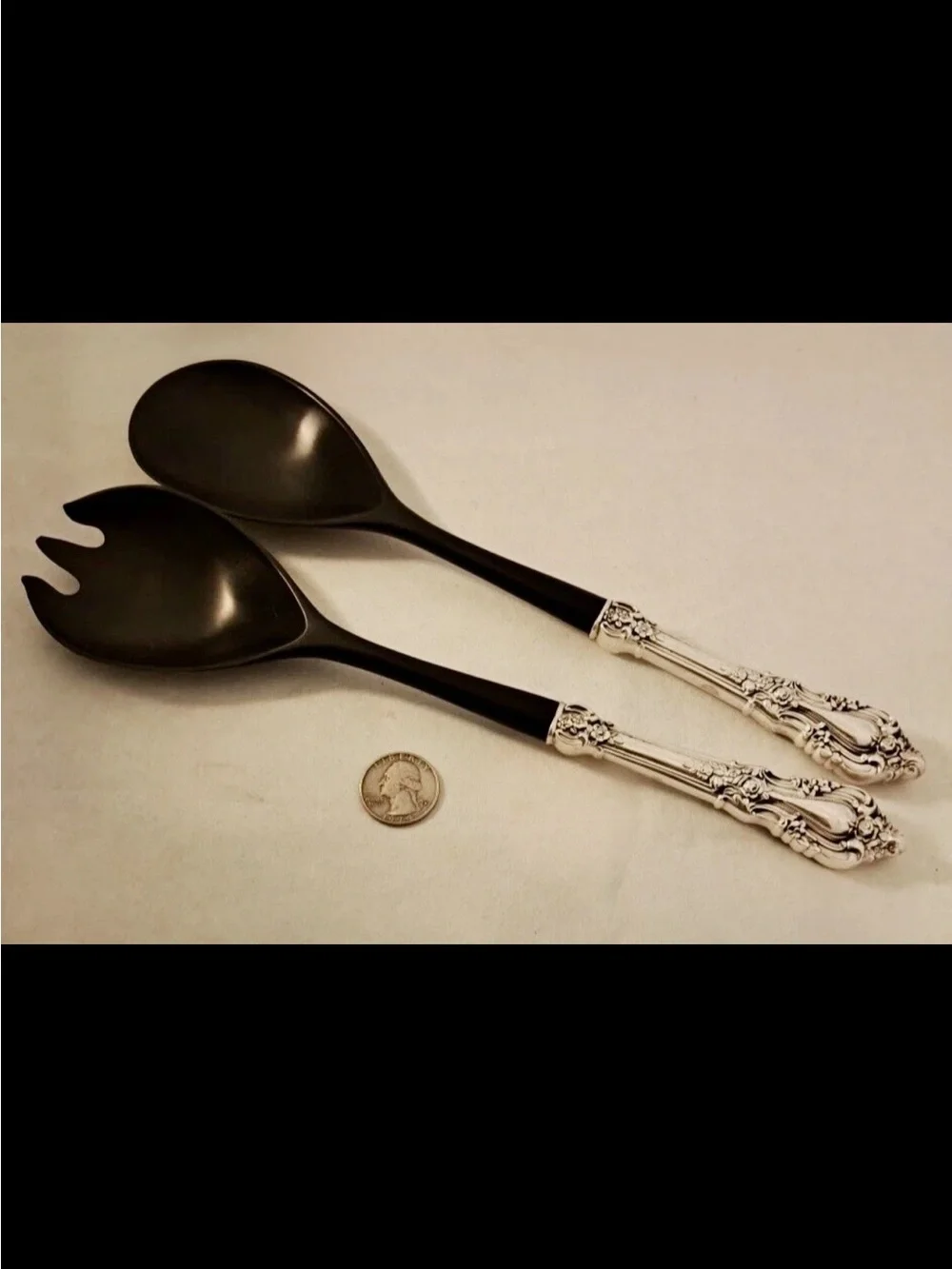 Vintage Royal Danish International Sterling Silver .925 Salad Serving Set MCM